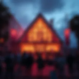 The Ethereum House in San Francisco, filled with people celebrating its opening with banners and decorations