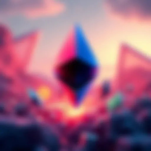 Illustration depicting Ethereum symbol with various blockchain logos merging into Layer 2 solutions