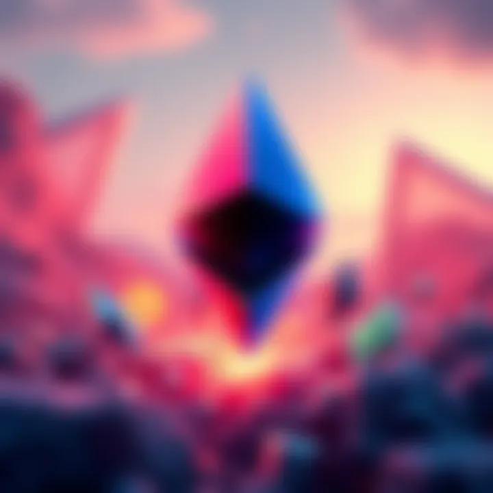 Illustration depicting Ethereum symbol with various blockchain logos merging into Layer 2 solutions