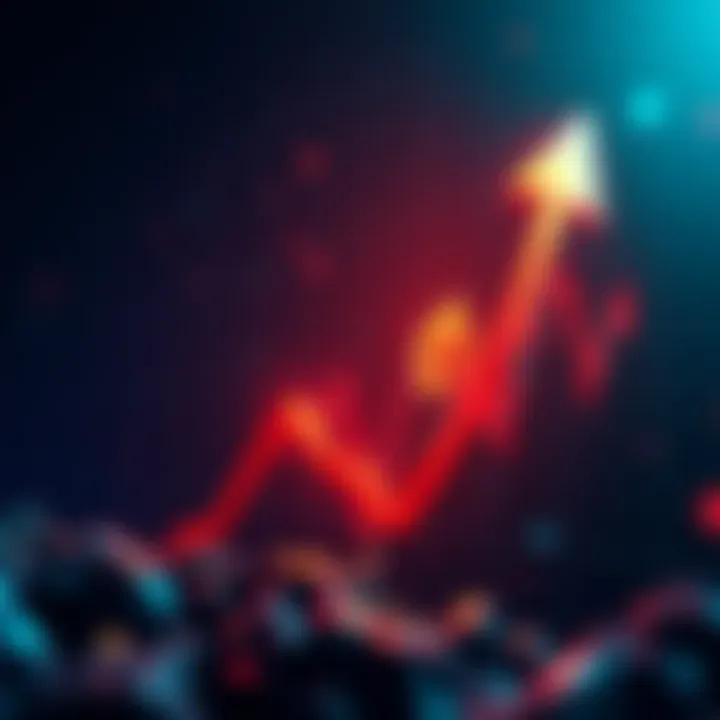 Graph showing Ethereum price trends with an upward arrow indicating a rise towards $10,000