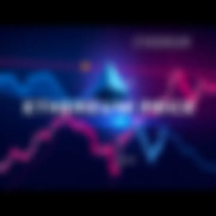 A graph showing Ethereum price trends with marked resistance levels and an upward arrow indicating potential recovery.