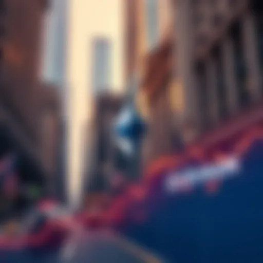 Graph showing rising Ethereum prices with Wall Street buildings in the background