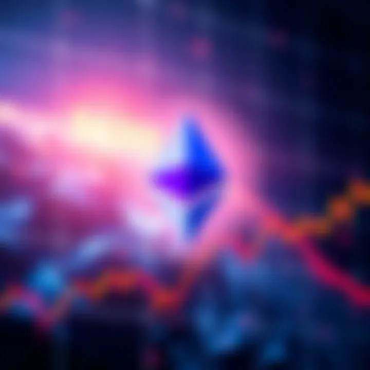 Ethereum logo with a rising graph background, indicating a price increase above $4,500