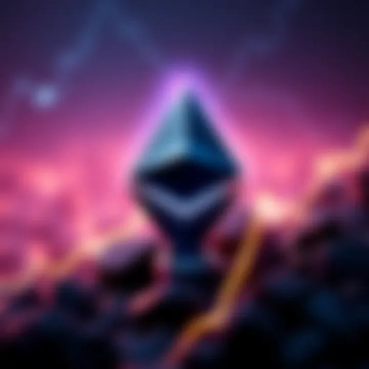 Ethereum symbol with rising graph indicating price increase and ETF inflows