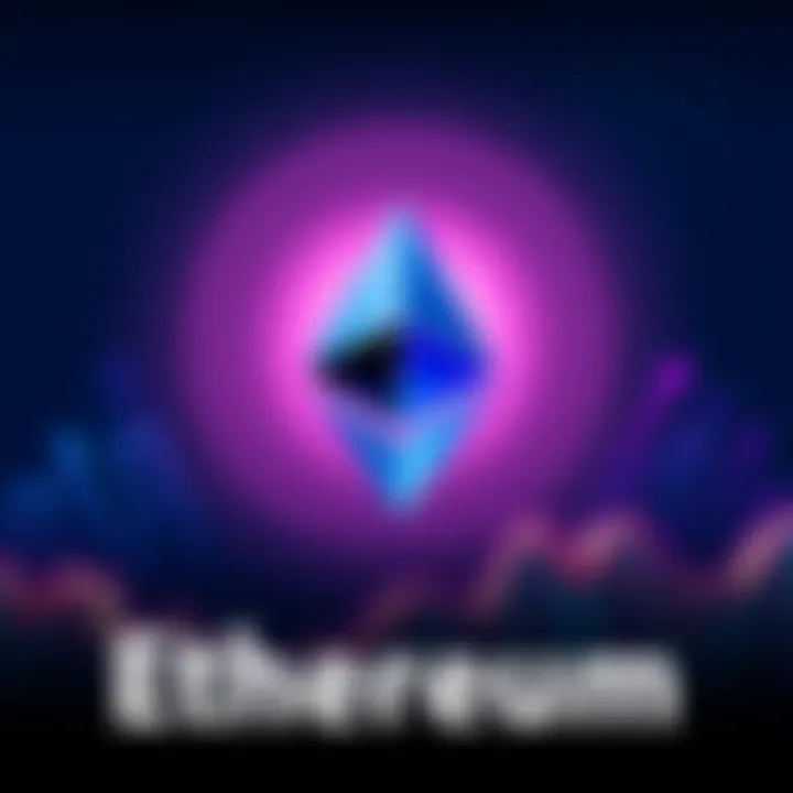 An illustration of the Ethereum logo showing an upward trend with arrows, symbolizing its rapid rise in value.