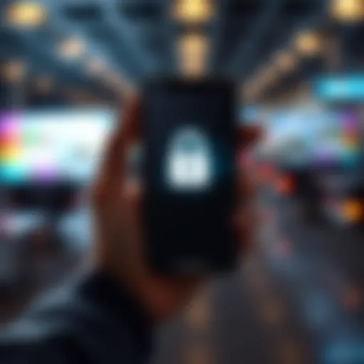 A person holding a smartphone with a lock symbol, representing privacy concerns over EU legislation to scan private messages.
