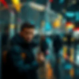 A person looking frustrated while waiting for public transportation in the rain, holding an umbrella with a frown on their face.