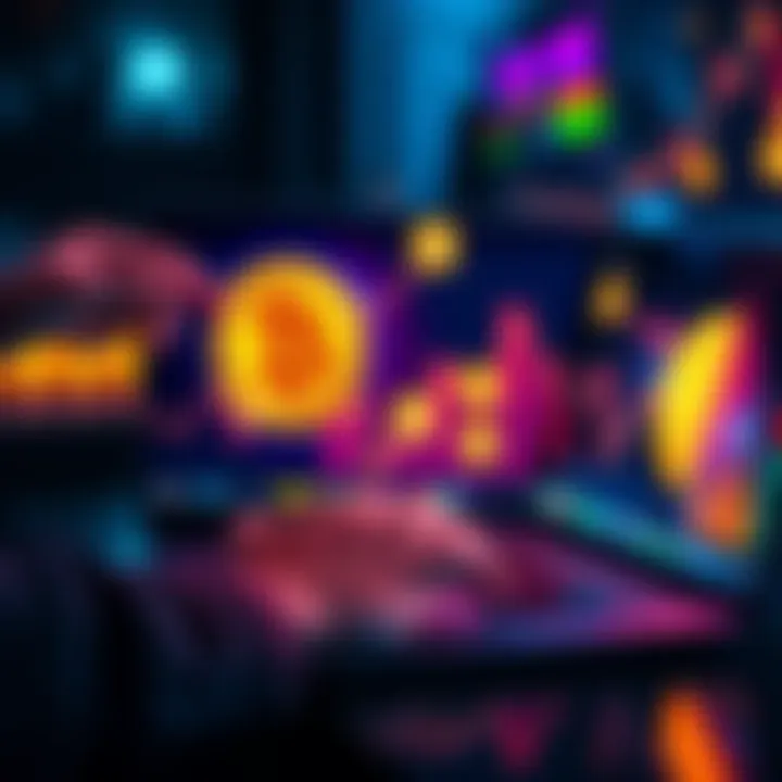 A person using a laptop to exchange XMR for BTC, with digital currency icons displayed on the screen.