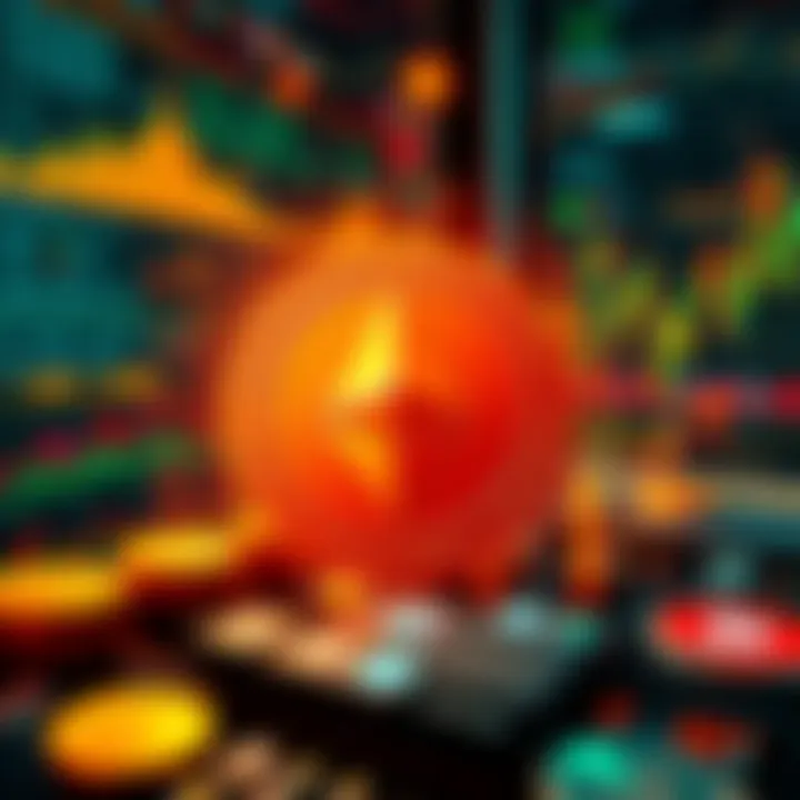 A digital representation of cryptocurrency exchanges struggling with Monero transactions, featuring charts and symbols of privacy, compliance, and digital currency.