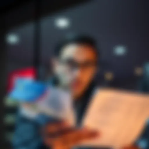 A person looking worried while reviewing a bill with extra charges