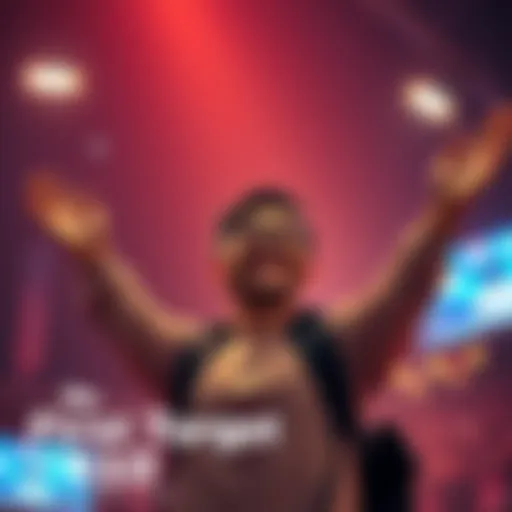 A person celebrating after reaching their financial goal of $150, with a smile and raised hands.