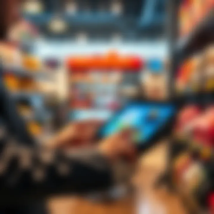 A business person using Flexa Terminal on a tablet to process a payment securely and quickly in a store