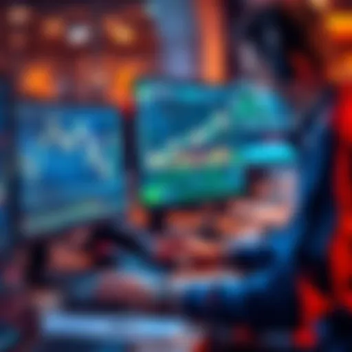 A trader analyzing forex charts on a computer, highlighting privacy options for trading