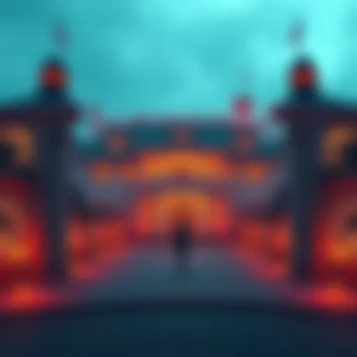 A high-security mansion surrounded by tall walls and guards, representing the life of wealthy Bitcoin investors amid societal unrest.