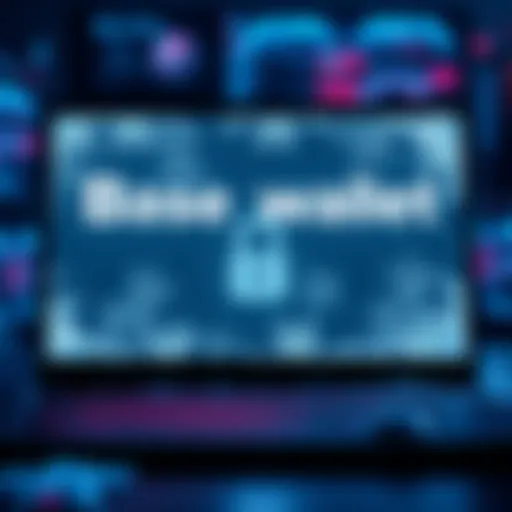 A visual of a computer screen displaying a frozen Base wallet account with a lock symbol, indicating funds are inaccessible.