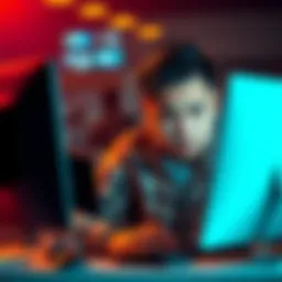 A person sitting at a computer with a frustrated expression, trying to contact a seller after winning an auction on BAT
