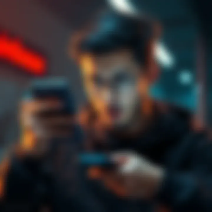 A person looking at their phone, displaying concern about withdrawal issues on Coinbase.