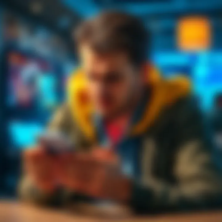 A customer looks upset while checking their phone, showing frustration over a delayed transaction on Coinbase.