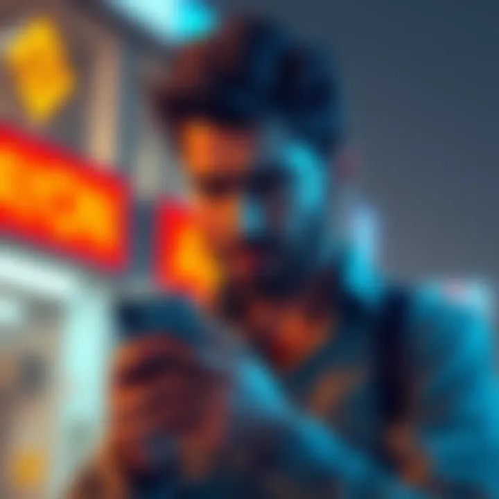 A frustrated man holding a phone, looking concerned after being scammed out of USDC while trying to purchase a Facebook page.