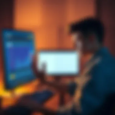 A frustrated person sits in front of a computer with cryptocurrency exchange website open, looking confused about KYC requirements.