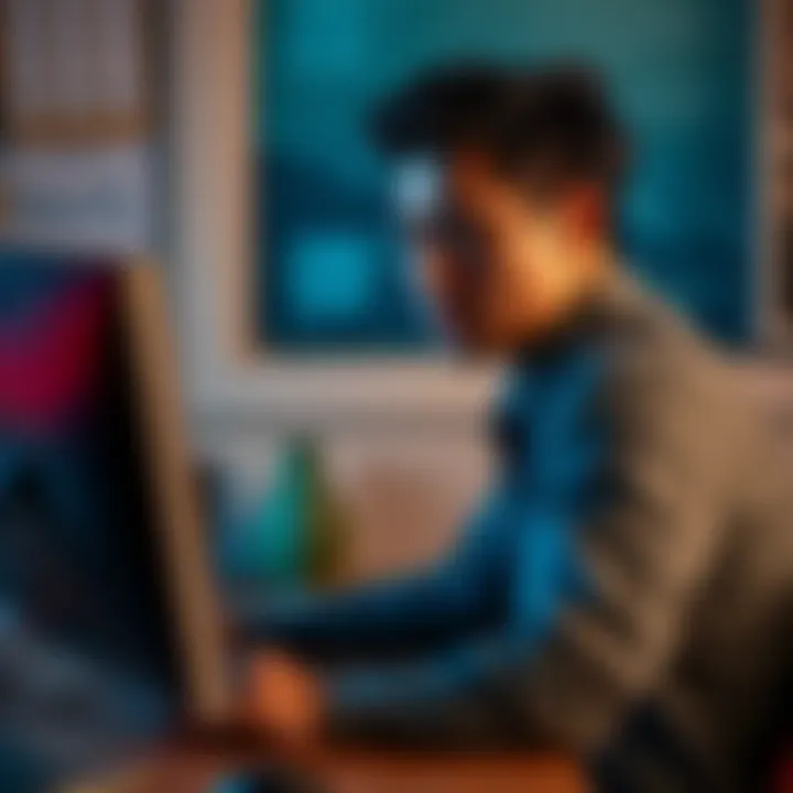 A frustrated person sitting at a desk, staring at a computer screen with unanswered emails, symbolizing struggles with customer support from Gemini.