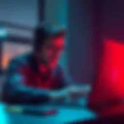 A person expressing frustration while contacting customer support on a laptop after a firmware update ruined their device