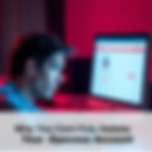 A person looking at their computer screen with a confused expression while attempting to delete an account on Opensea's website, showing frustration and concern about online privacy