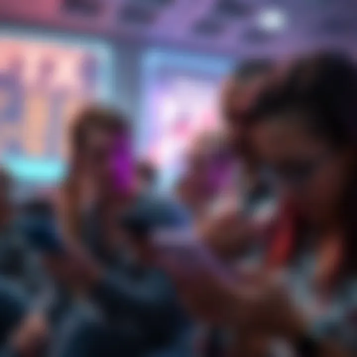 Group of anxious people checking their devices for payment updates related to FTX, showing frustration