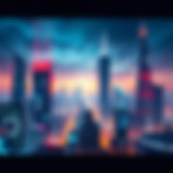 A modern city skyline showcasing advanced technology and innovative architecture, reflecting future trends.
