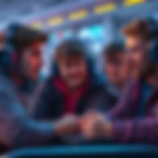 A group of frustrated gamers discussing poor advertising for Atlas Earth, with visible expressions of annoyance and disappointment.