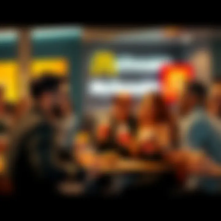 A group of people enjoying food and laughing together at McDonald's during a meet-up