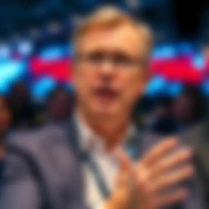 A German central banker speaks at a blockchain event, discussing cryptocurrencies and CBDCs with attendees.