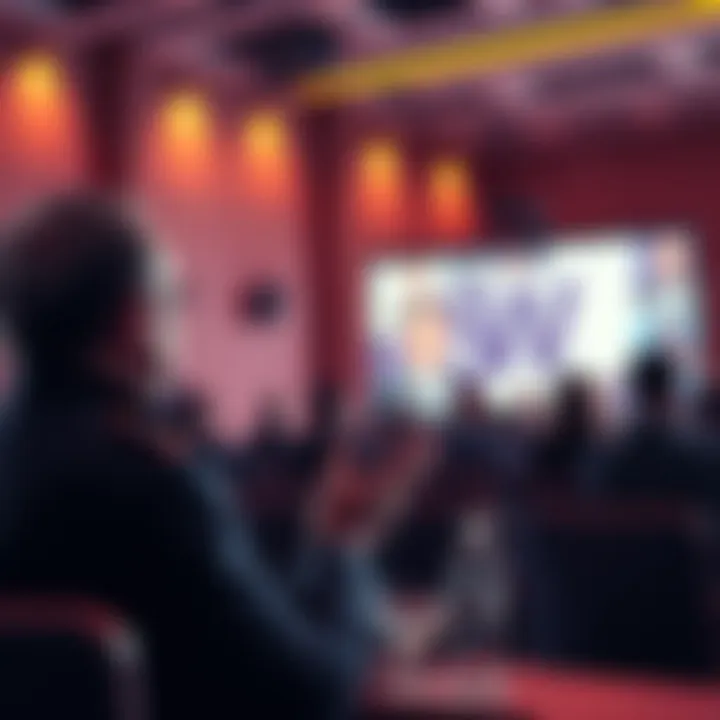 A government official discussing Monero's privacy features, comparing it to Bitcoin's transparency in a conference setting.