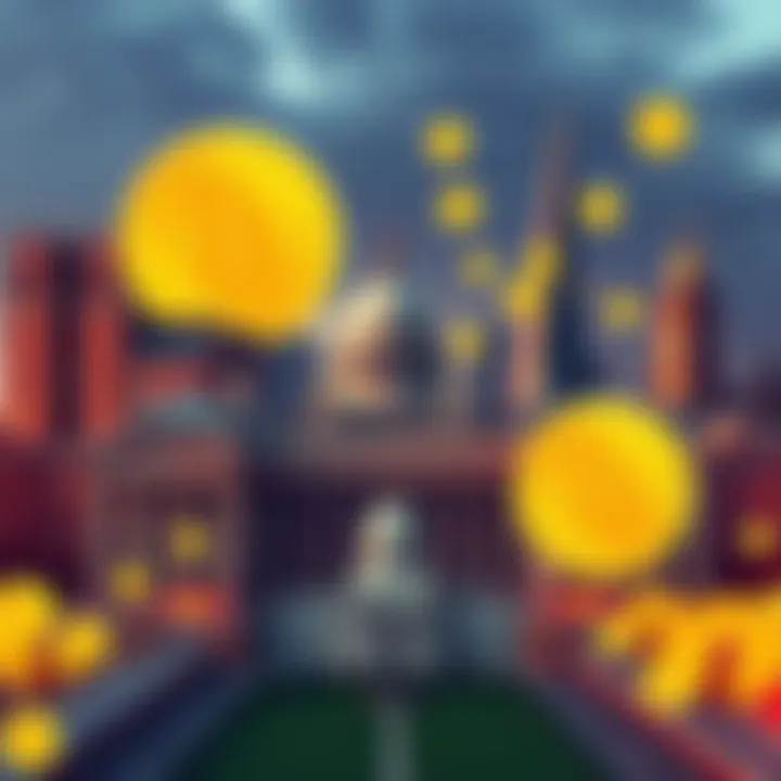 A visual representation of various government buildings with Bitcoin symbols, symbolizing their collective holdings of cryptocurrency.