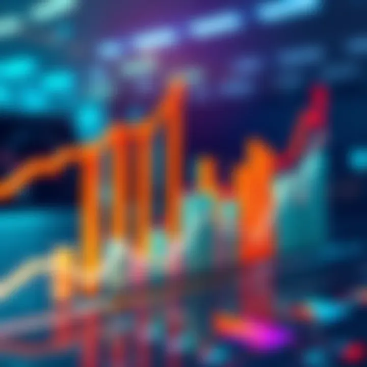 A graph showing increasing efficiency trends in various sectors with upward arrows and positive indicators.