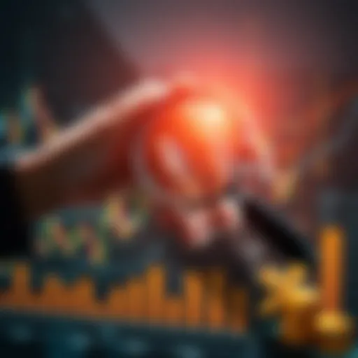 A person holding a magnifying glass over a graph showing upward trends, symbolizing investment opportunities in 2025.