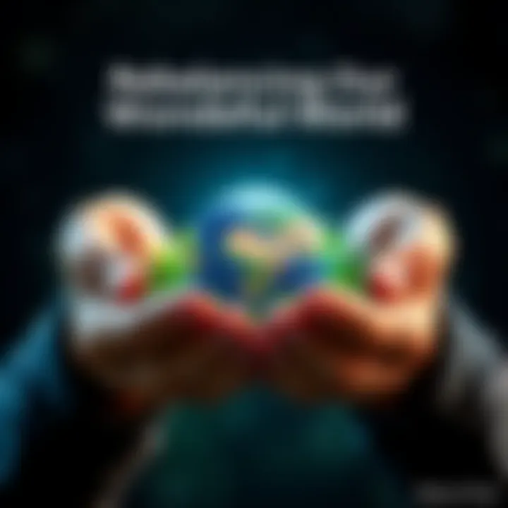 Hands Holding Earth Two hands gently cradling a small Earth surrounded by greenery, symbolizing balance and harmony in the world.