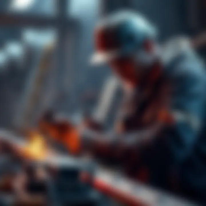 A person using tools to build or repair something, demonstrating dedication and labor in their daily life.