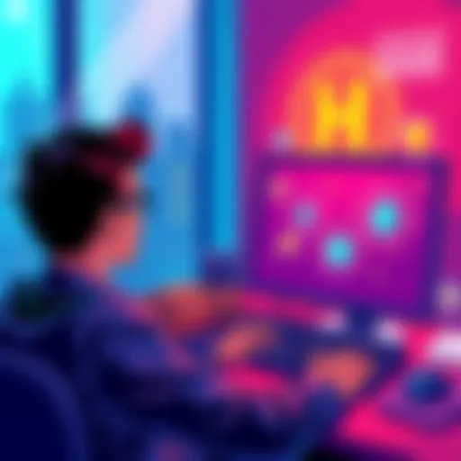 Illustration of a person using a computer to access Haveno, showing various cryptocurrencies on the screen, symbolizing transactions without XMR.