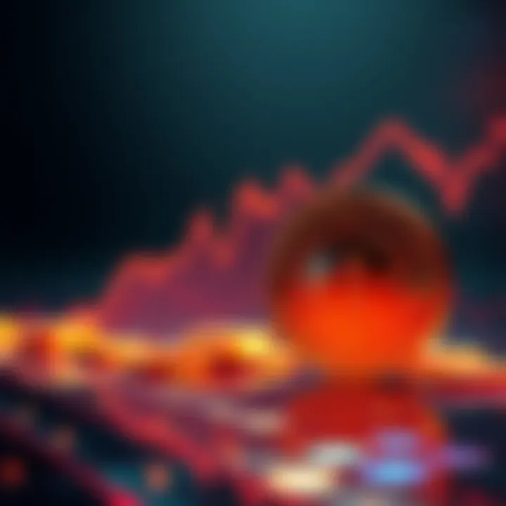 A chart showing the decline of HBAR next to the rise of DOGE, illustrating their value changes in the cryptocurrency market.