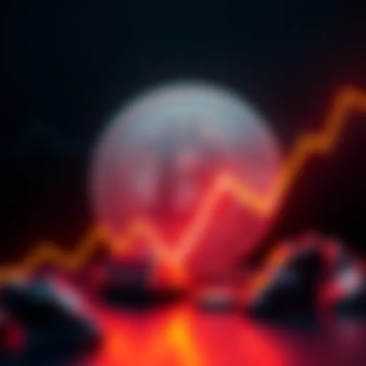 Illustration showing HBAR cryptocurrency symbol with upward trend lines against a dark background.