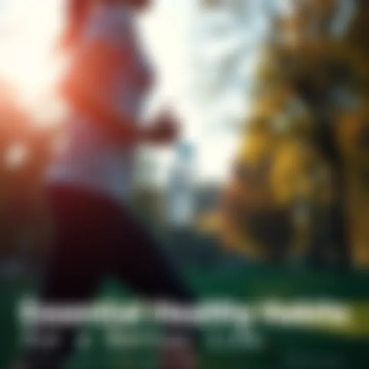 A person jogging in a park, holding a water bottle with trees in the background, symbolizing active living.