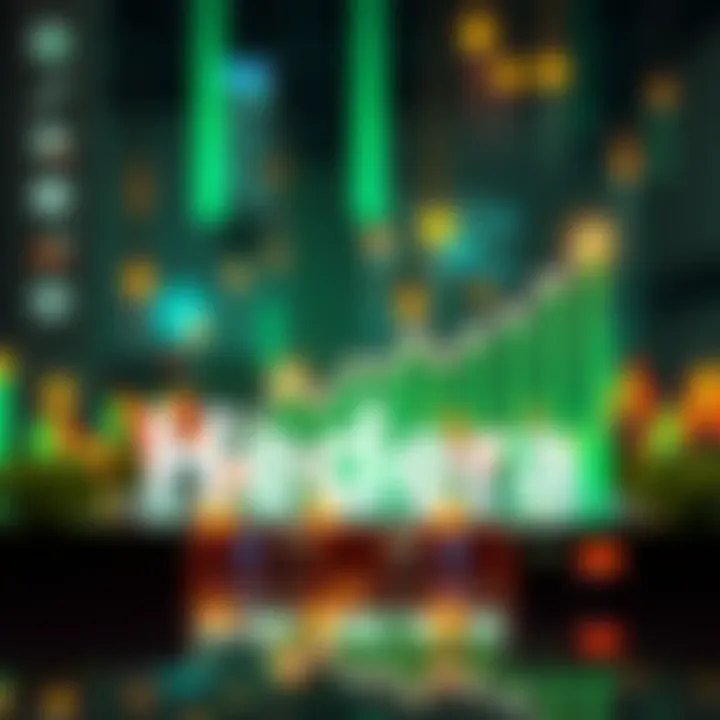 A graphic showing positive growth trends for Hedera with digital elements