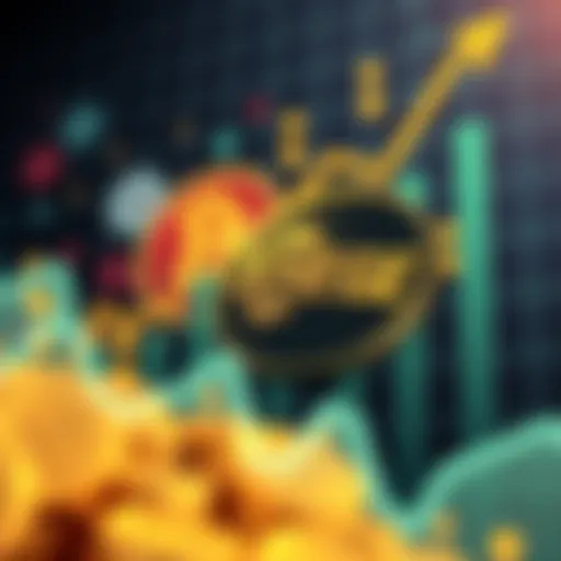 Graph showing growth of $HEGE cryptocurrency with coins and community symbols in the background