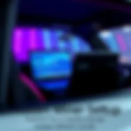 A laptop discreetly set up with mining software in a car, using public Wi-Fi.