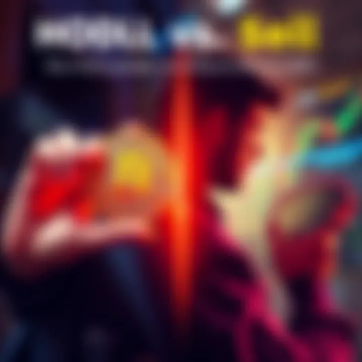 A split image showing a person holding a cryptocurrency coin on one side and another person looking at declining market graphs on the other side, highlighting the dilemma of holding versus selling assets.