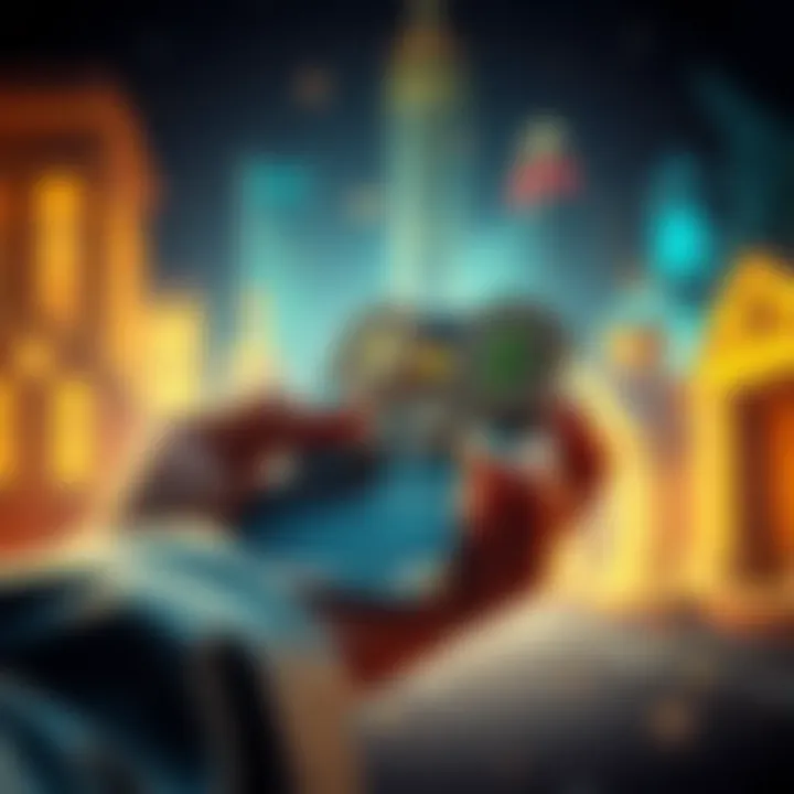 Person holding a digital wallet with coins representing the last 5% of cryptocurrency in focus