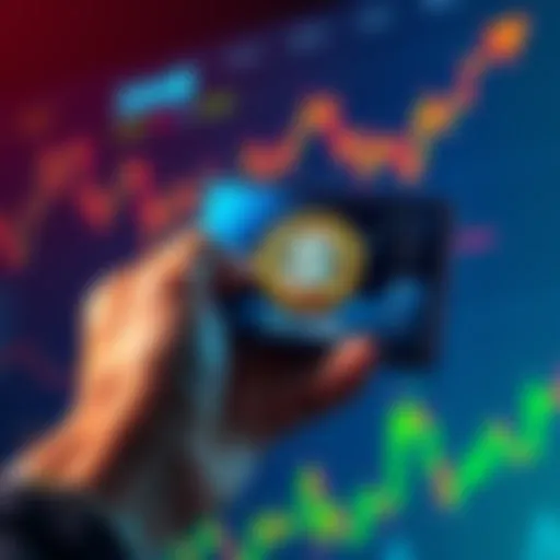 A person holding a digital wallet showing $SHIB coin graphics with a positive trend graph in the background