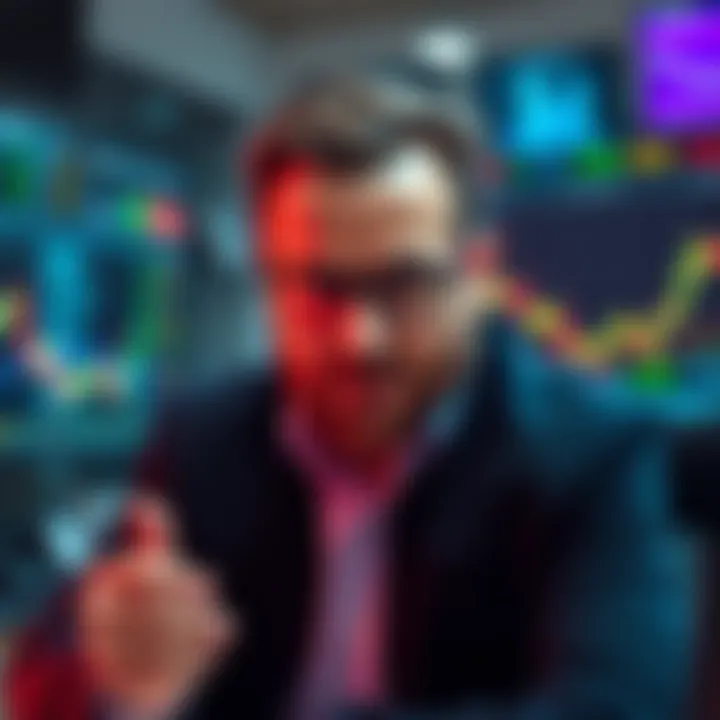 Charles Hoskinson addressing market manipulation claims with a serious expression, in an office setting with cryptocurrency charts in the background.