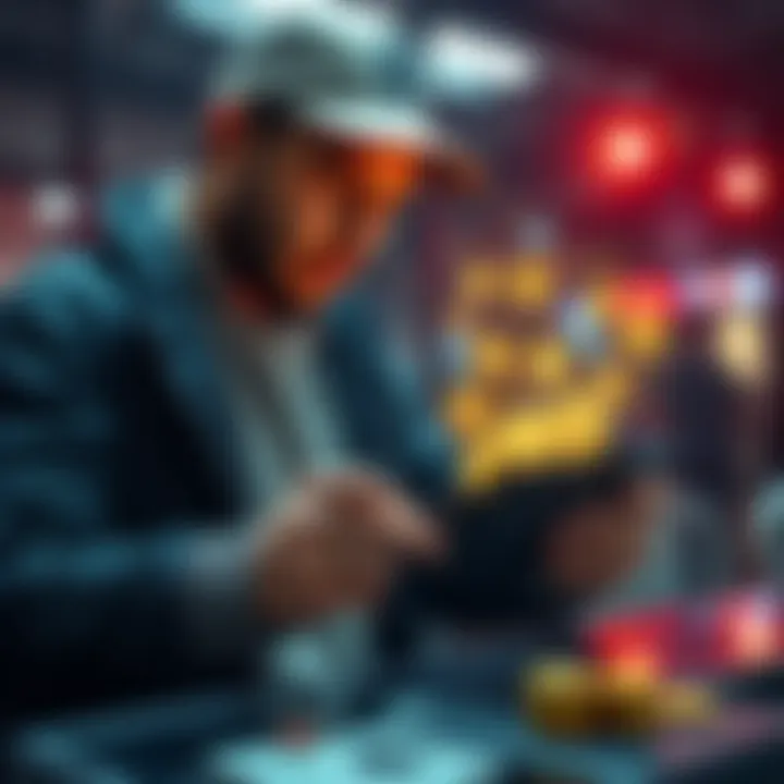 An immigrant using a digital wallet to send money overseas, highlighting cryptocurrency usage